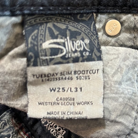 Silver jeans Tuesday slim bootcut W25 L31 - Picture 5 of 5